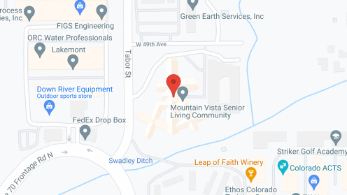 Map of the neighborhood around Mountain Vista Retirement Community