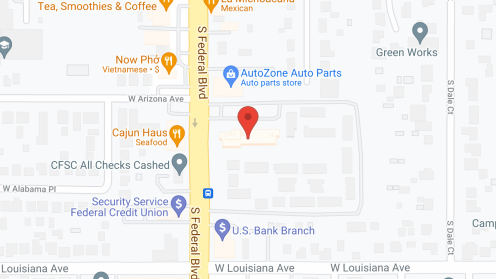 Map of the neighborhood around Denver Mountain View Tower