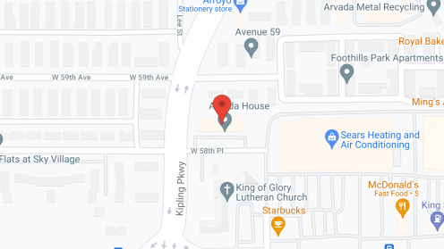 Map of the neighborhood around Arvada House Apartments