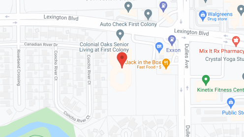 Map of the neighborhood around Reserve at First Colony