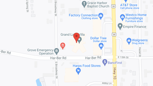 Map of the neighborhood around Grand Lake Villa