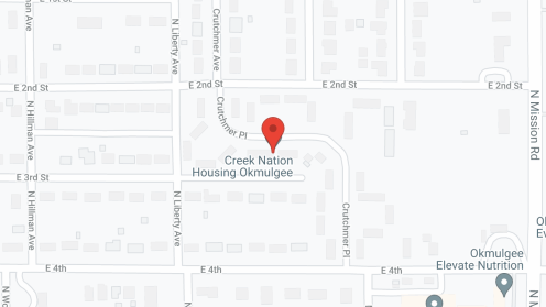 Map of the neighborhood around Creek Nation Housing