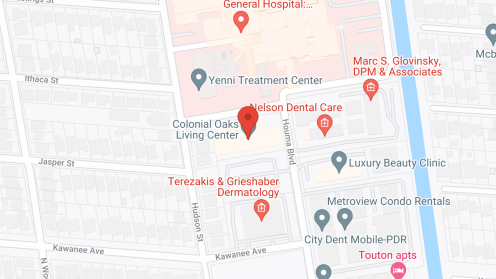 Map of the neighborhood around Colonial Oaks Living Center