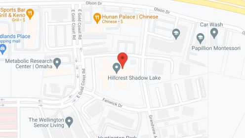 Map of the neighborhood around Hillcrest @ Shadow Lake