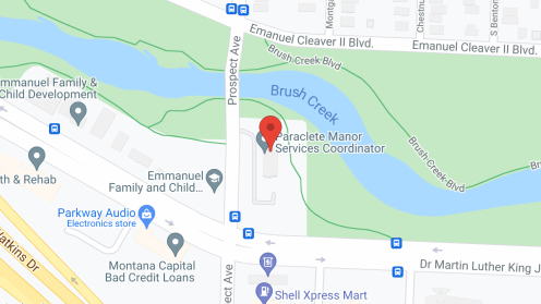 Map of the neighborhood around Paraclete Manor
