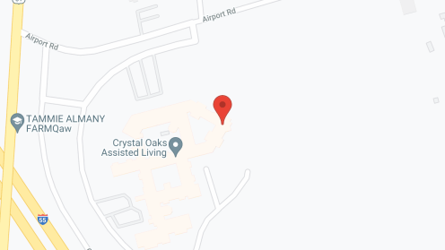 Map of the neighborhood around Crystal Oaks Assisted Living