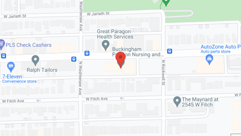 Map of the neighborhood around Buckingham Pavilion Nursing