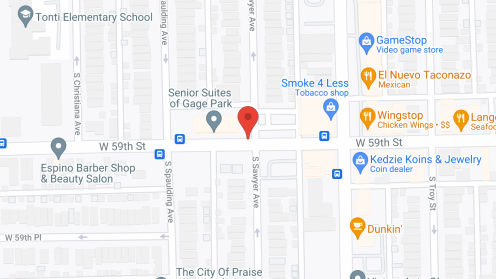 Map of the neighborhood around Senior Suites Gage Park