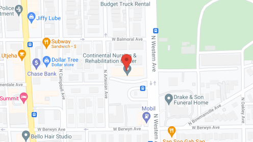 Map of the neighborhood around Continental Nursing and Rehab