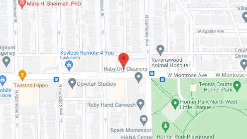 Map of the neighborhood around Senior Suites Ravenswood Manor