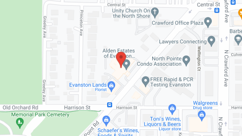 Map of the neighborhood around Alden Estates of Evanston