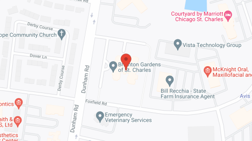 Map of the neighborhood around Brighton Gardens of St. Charles