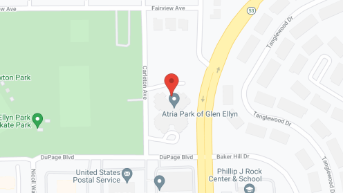 Map of the neighborhood around Atria Park of Glen Ellyn