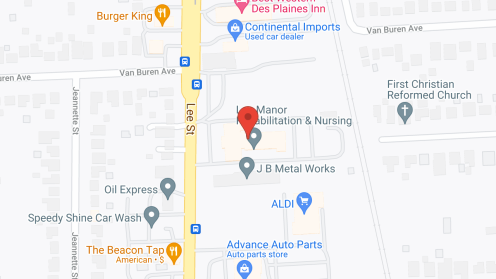 Map of the neighborhood around Lee Manor Nursing and Rehabilitation Center