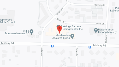 Map of the neighborhood around Oakridge Gardens Nursing Ctr