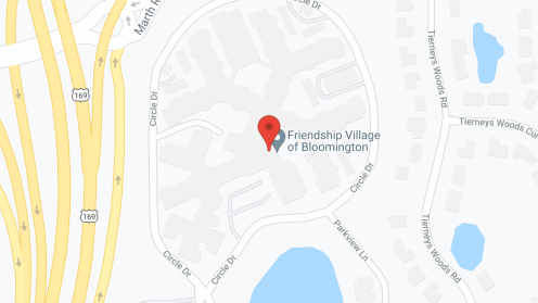 Map of the neighborhood around Friendship Village of Bloomington a CCRC