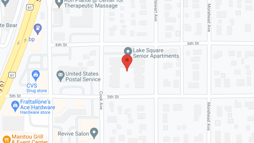 Map of the neighborhood around Lake Square Apartments