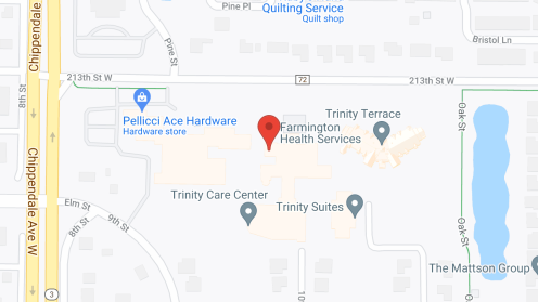 Map of the neighborhood around Farmington Health Services Trinity Campus