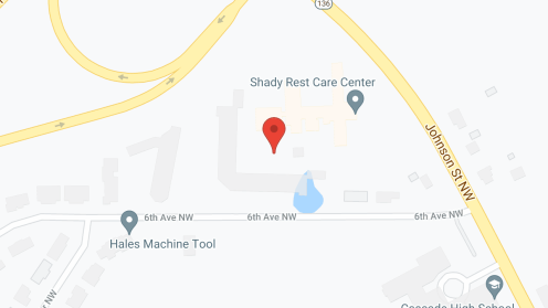 Map of the neighborhood around Shady Rest Care Ctr