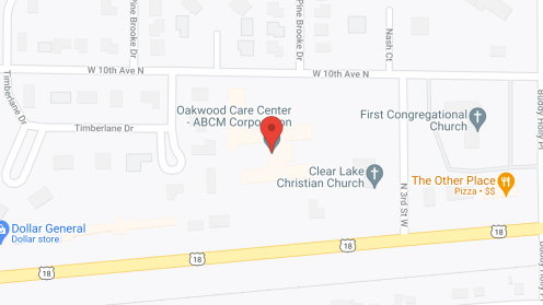 Map of the neighborhood around The Courtyard and Oakwood Care Ctr
