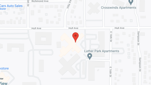 Map of the neighborhood around Trinity Center at Luther Park