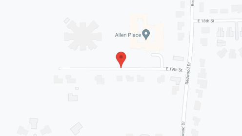 Map of the neighborhood around Allen Place