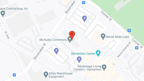 Map of the neighborhood around Mcauley Commons