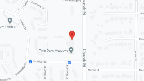Map of the neighborhood around Twin Oaks Meadows