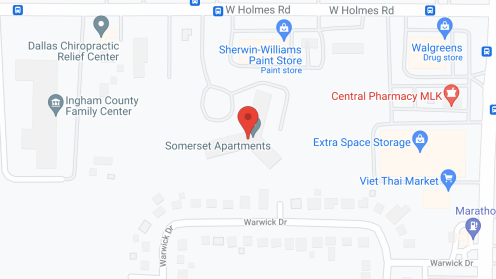 Map of the neighborhood around Somerset Apartments