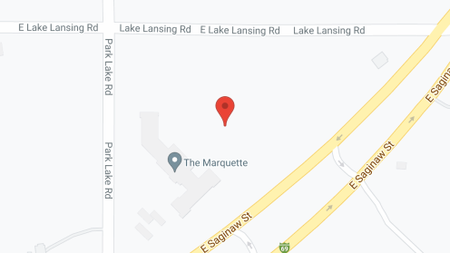 Map of the neighborhood around StoryPoint East Lansing