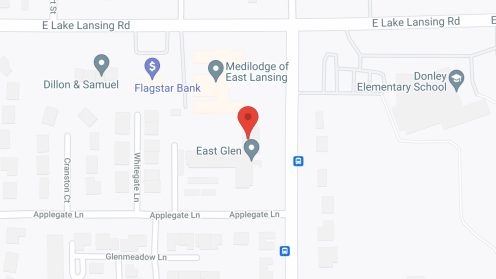 Map of the neighborhood around East Glen Elderly Apartments