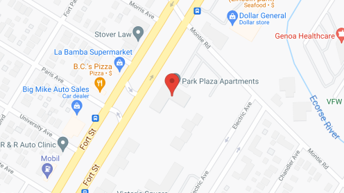 Map of the neighborhood around Park Plaza Apartments