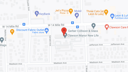 Map of the neighborhood around Clawson Manor New Life Inc
