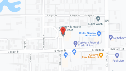 Map of the neighborhood around Cridersville Nursing Home