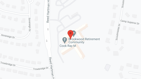 Map of the neighborhood around Brookwood Retirement Community