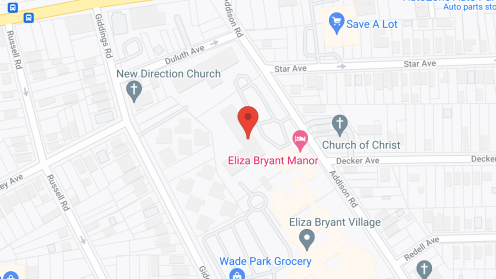 Map of the neighborhood around Eliza Bryant Manor