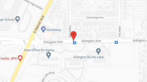 Map of the neighborhood around Lakewoods Apartments