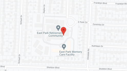 Map of the neighborhood around East Park Retirement Community
