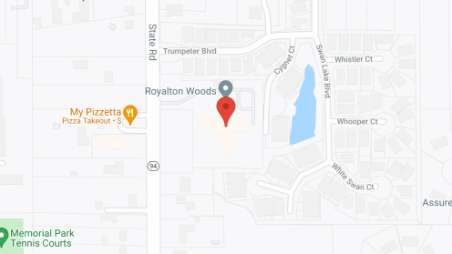 Map of the neighborhood around Royalton Woods