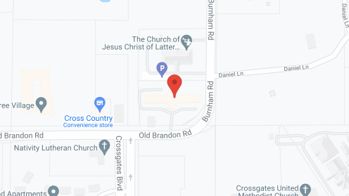 Map of the neighborhood around Brandon Court