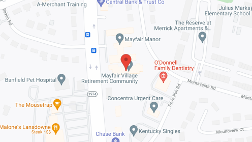 Map of the neighborhood around Mayfair Village Retirement Ctr