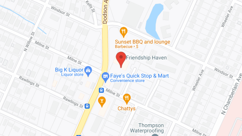 Map of the neighborhood around Friendship Haven