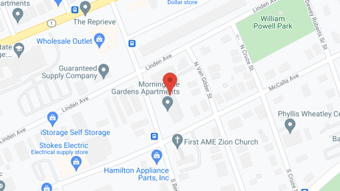 Map of the neighborhood around Morningside Gardens