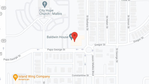 Map of the neighborhood around Baldwin House