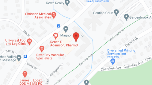 Map of the neighborhood around Magnolia Manor