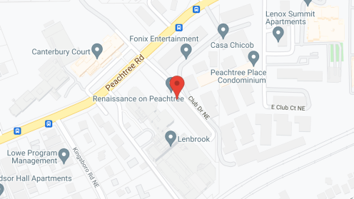 Map of the neighborhood around Renaissance on Peachtree