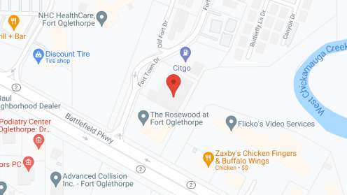 Map of the neighborhood around The Rosewood at Fort Oglethorpe