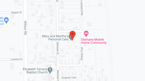 Map of the neighborhood around Mary and Martha's Personal Care