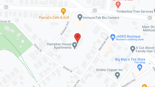 Map of the neighborhood around Hampton House Apartments
