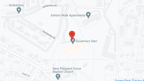 Map of the neighborhood around Governors Glen